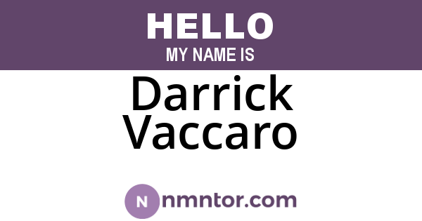 Darrick Vaccaro