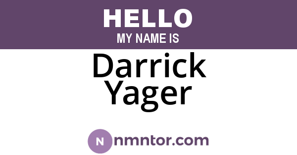 Darrick Yager