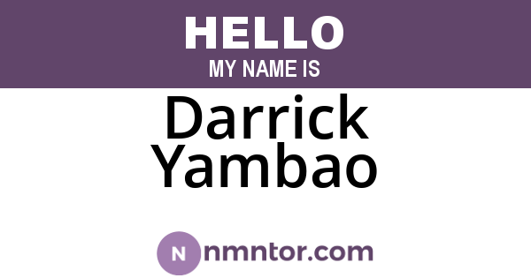 Darrick Yambao