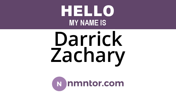 Darrick Zachary