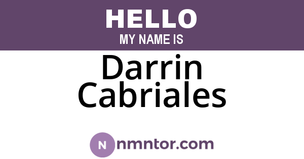 Darrin Cabriales
