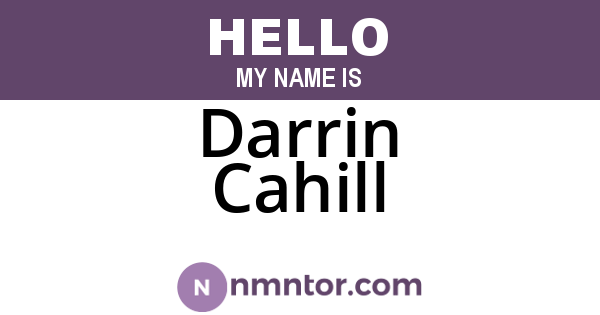 Darrin Cahill