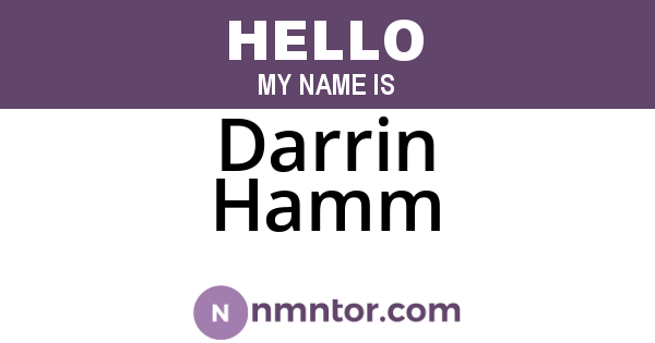 Darrin Hamm
