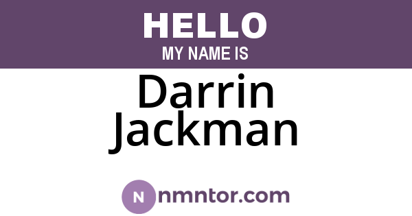 Darrin Jackman
