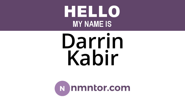 Darrin Kabir
