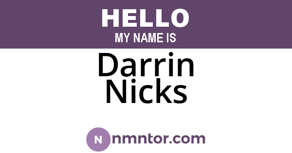 Darrin Nicks