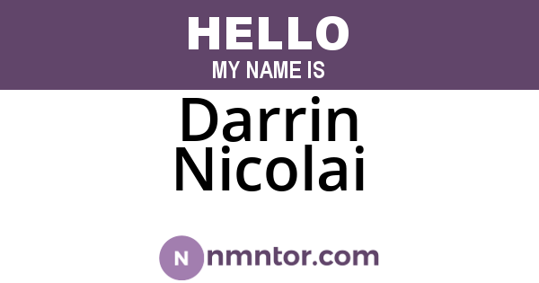 Darrin Nicolai