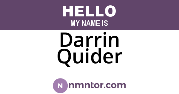 Darrin Quider