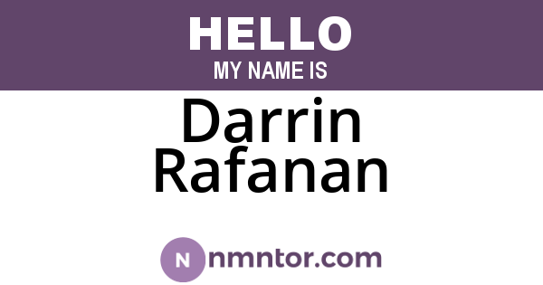 Darrin Rafanan
