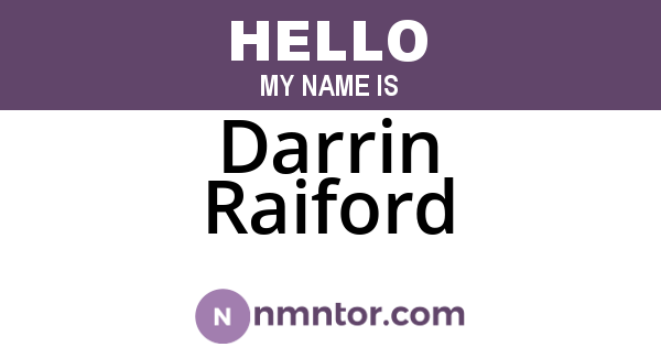 Darrin Raiford