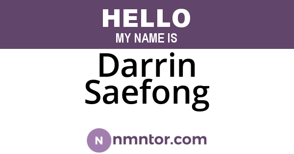 Darrin Saefong