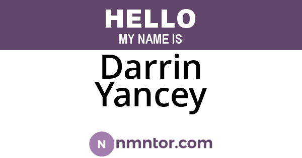 Darrin Yancey