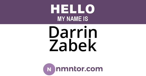 Darrin Zabek