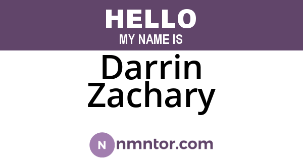 Darrin Zachary