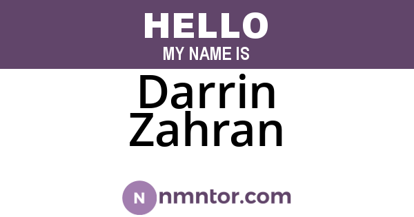 Darrin Zahran