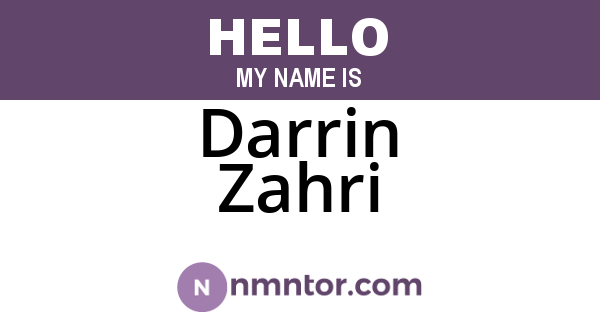 Darrin Zahri