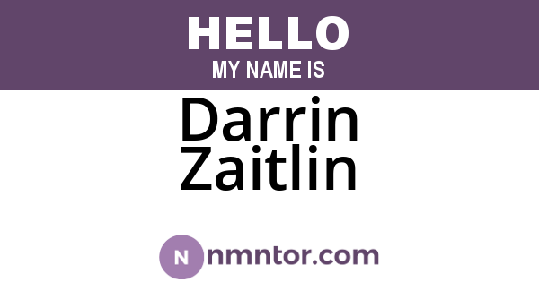 Darrin Zaitlin