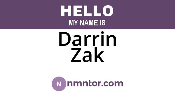 Darrin Zak
