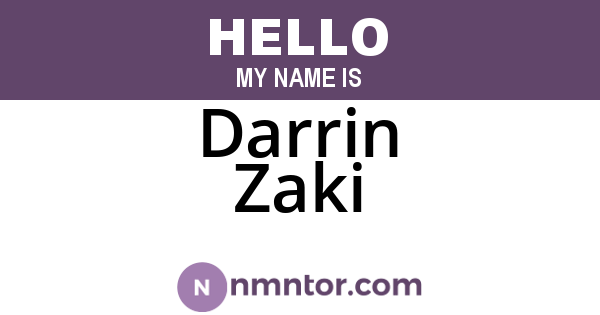 Darrin Zaki