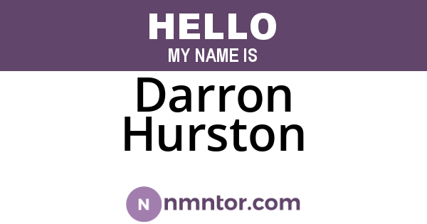 Darron Hurston