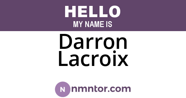 Darron Lacroix