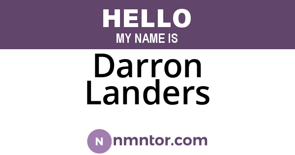 Darron Landers