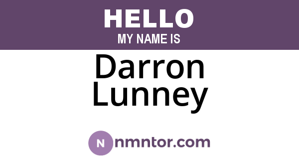 Darron Lunney