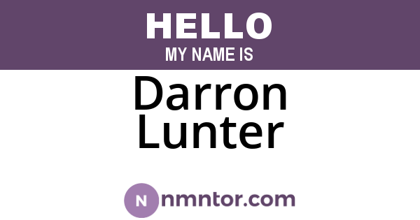 Darron Lunter