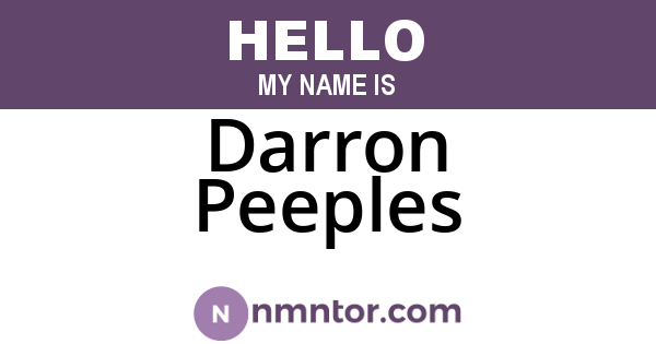 Darron Peeples