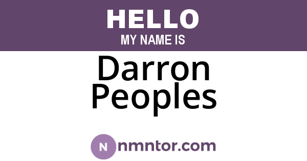 Darron Peoples