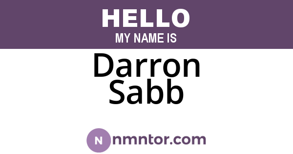 Darron Sabb