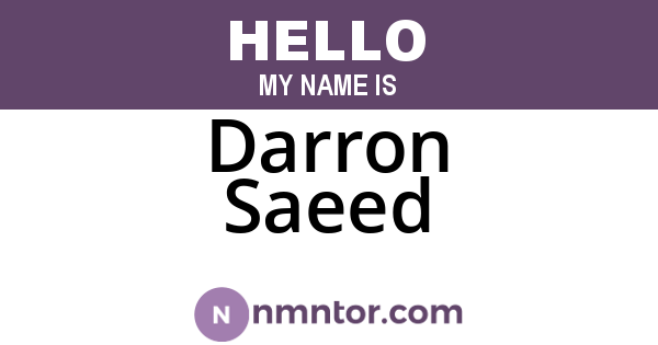 Darron Saeed