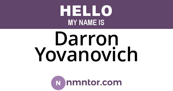 Darron Yovanovich
