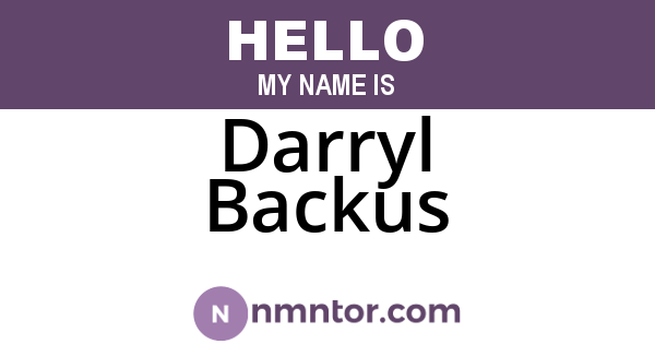Darryl Backus