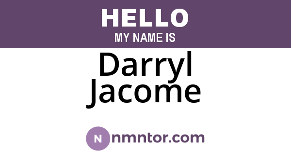 Darryl Jacome
