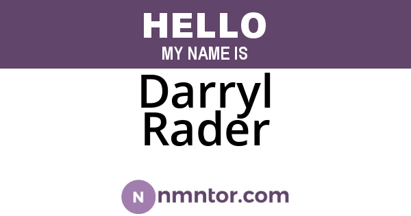 Darryl Rader