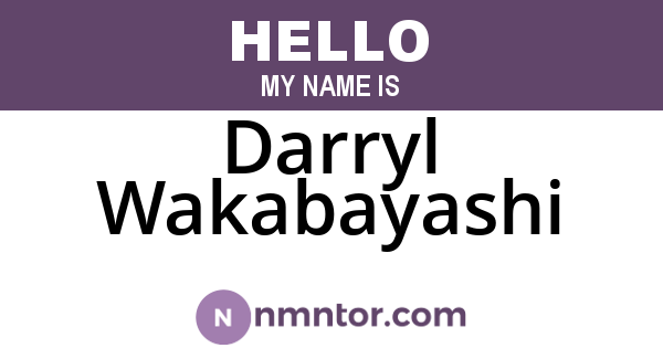 Darryl Wakabayashi