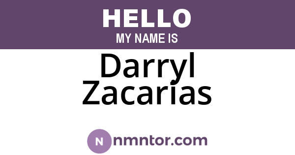 Darryl Zacarias
