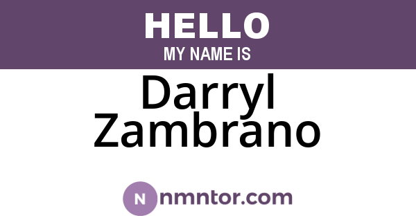 Darryl Zambrano