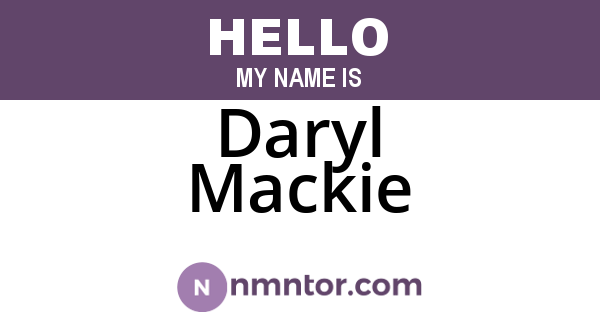 Daryl Mackie