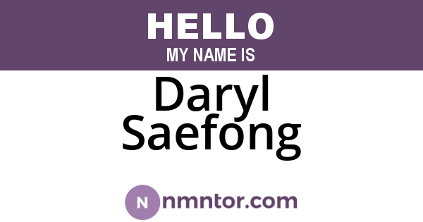 Daryl Saefong