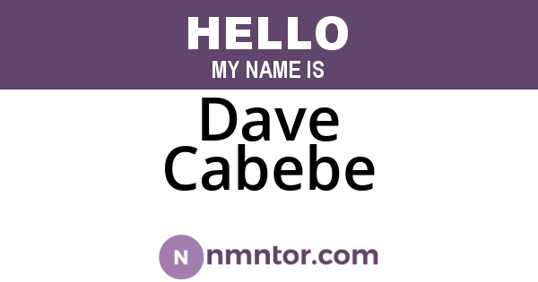 Dave Cabebe