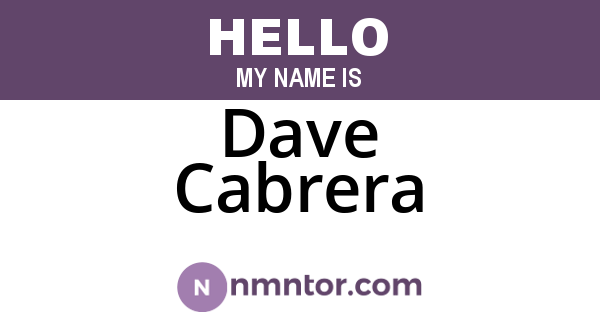 Dave Cabrera