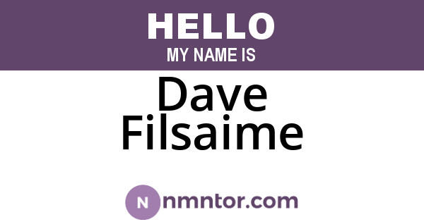 Dave Filsaime