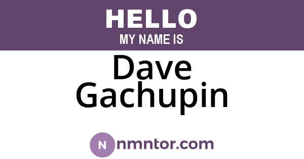 Dave Gachupin