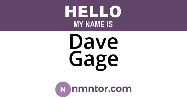 Dave Gage