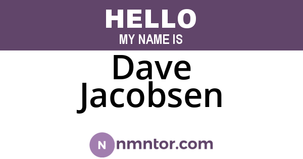 Dave Jacobsen