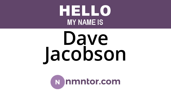Dave Jacobson