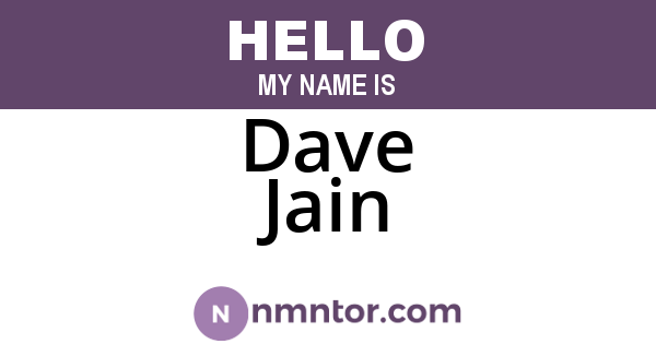 Dave Jain