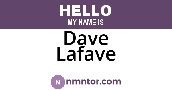 Dave Lafave